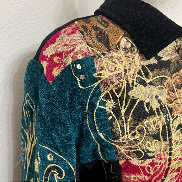 Draper’s & Damon’s multicolored vintage patchwork jacket retro paisley colorful - Picture 4 of 8